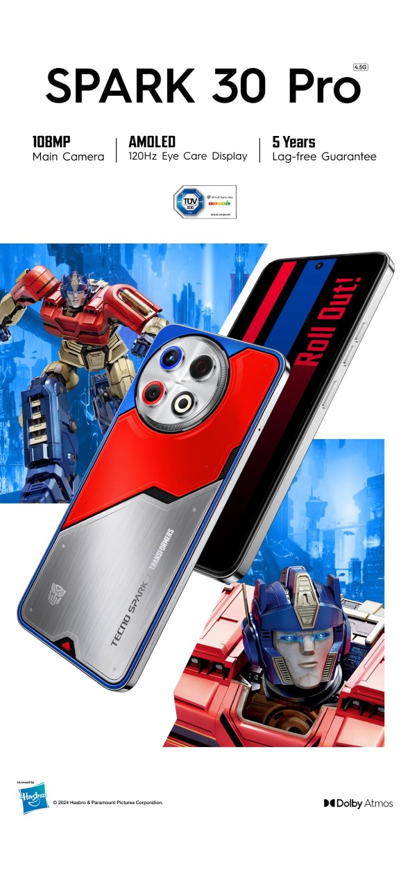Spesifikasi Tecno Spark 30 Pro Edisi Transformers